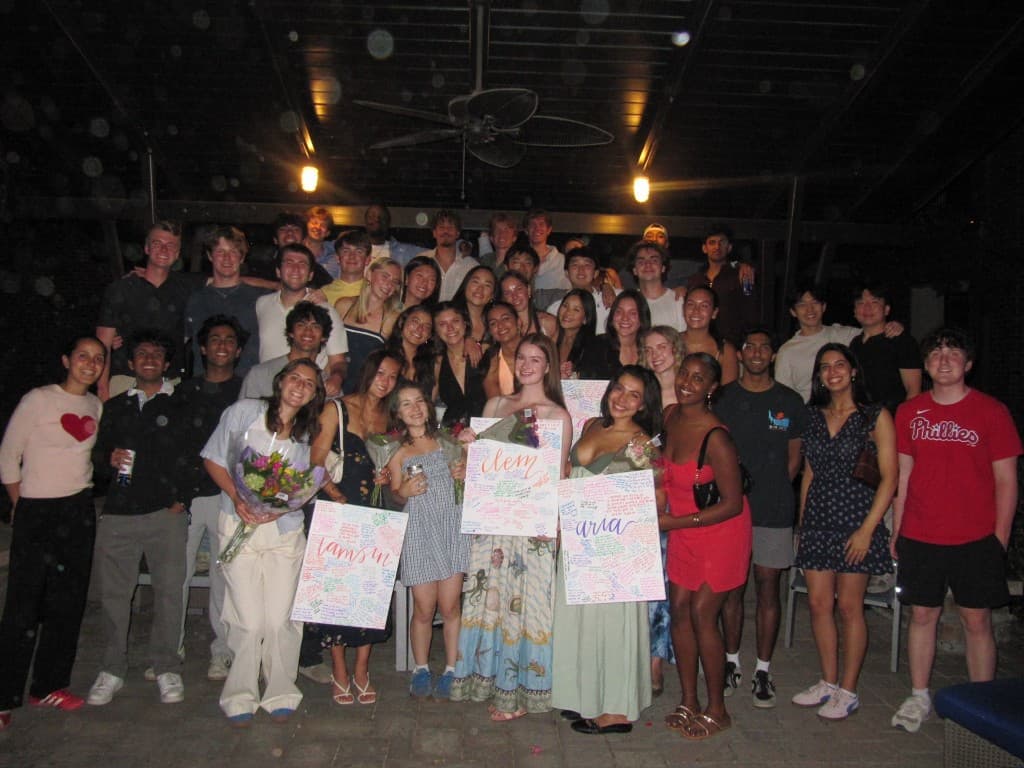 Duke DSP chapter celebrating bid night together
